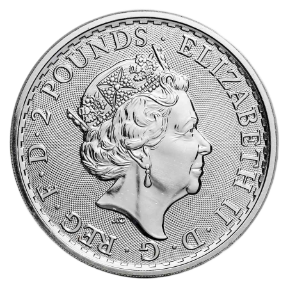 Britannia zilveren munt 1 oz achterkant