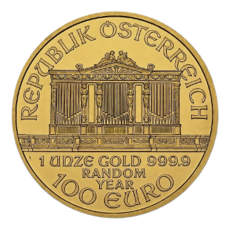 Wiener Philharmoniker gouden munt 1 oz achterkant