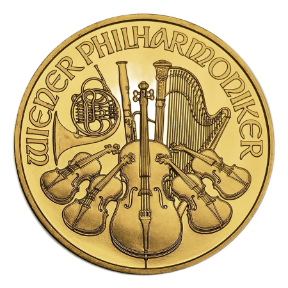 Wiener Philharmoniker gouden munt 1 oz voorkant