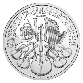 Philharmonic zilveren munt 1 oz voorkant